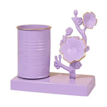 Ornements 14,5x14,5x7,5cm porte-plume simple en fer pour le bureau ornements décoratifs de bureau rangement petits objets decoratifs